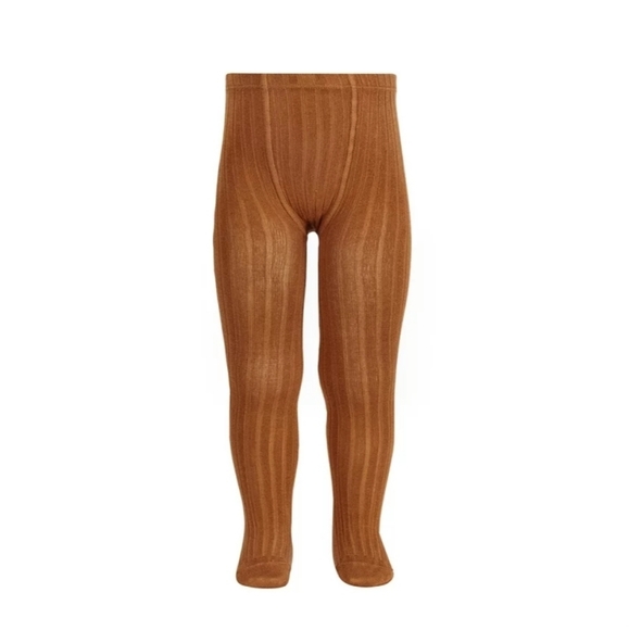 Condor Ribbed Tights In Cinnamon, Size 2 - Picture 2 of 5